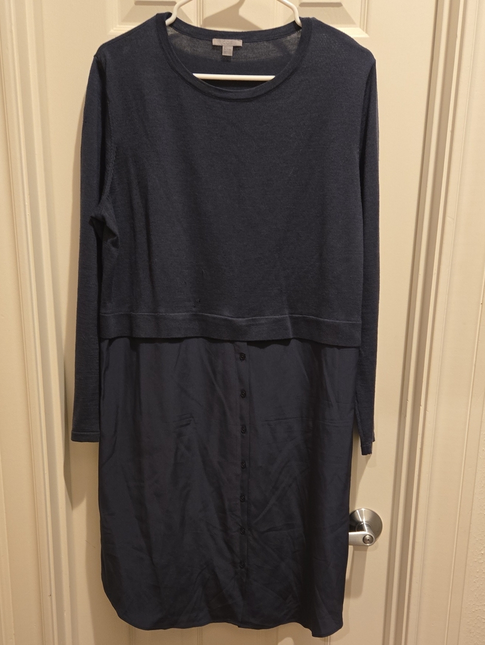 COS Women's Navy Layered Button-Front Dress